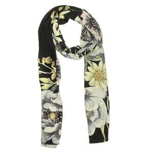 Cynthia Rowley Floral Scarf, Yellow White Black Pink, Silky Lightweight